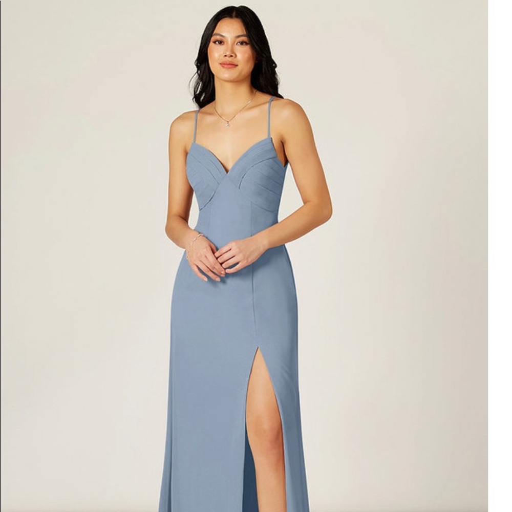 Azazie hailey bridesmaid dress in dusty blue